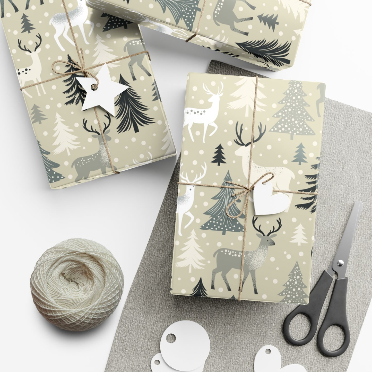 Gift Wrap Papers - Rustic Forest Holiday Cheer & Nature-Inspired Design - aMOOsing Designs