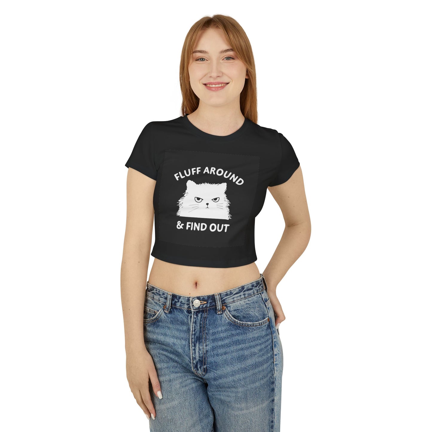 Playful Cat Graphic Baby Tee - Fluff Around & Find Out, Cute Animal Shirt, Gifts for Cat Lovers, Trendy Casual Wear, Fun Pet Lover Tee - aMOOsing Designs