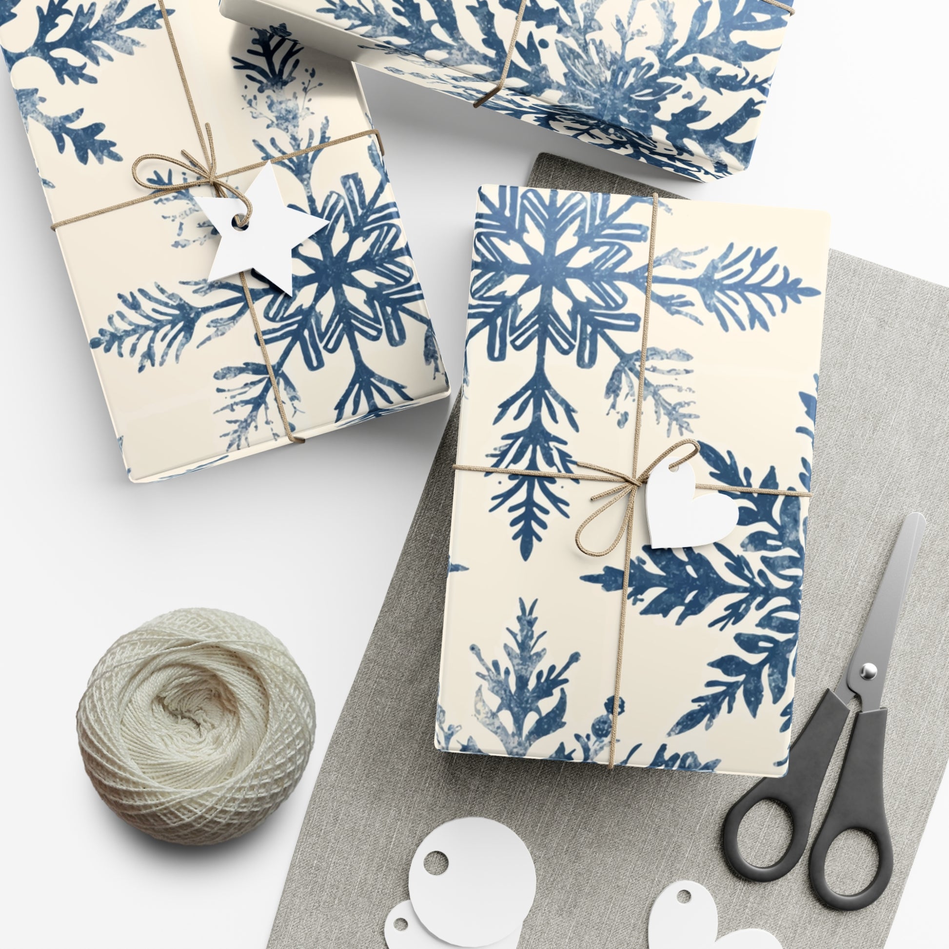 Elegant Snowflake Gift Wrap Papers - Perfect for Holidays and Celebrations - aMOOsing Designs