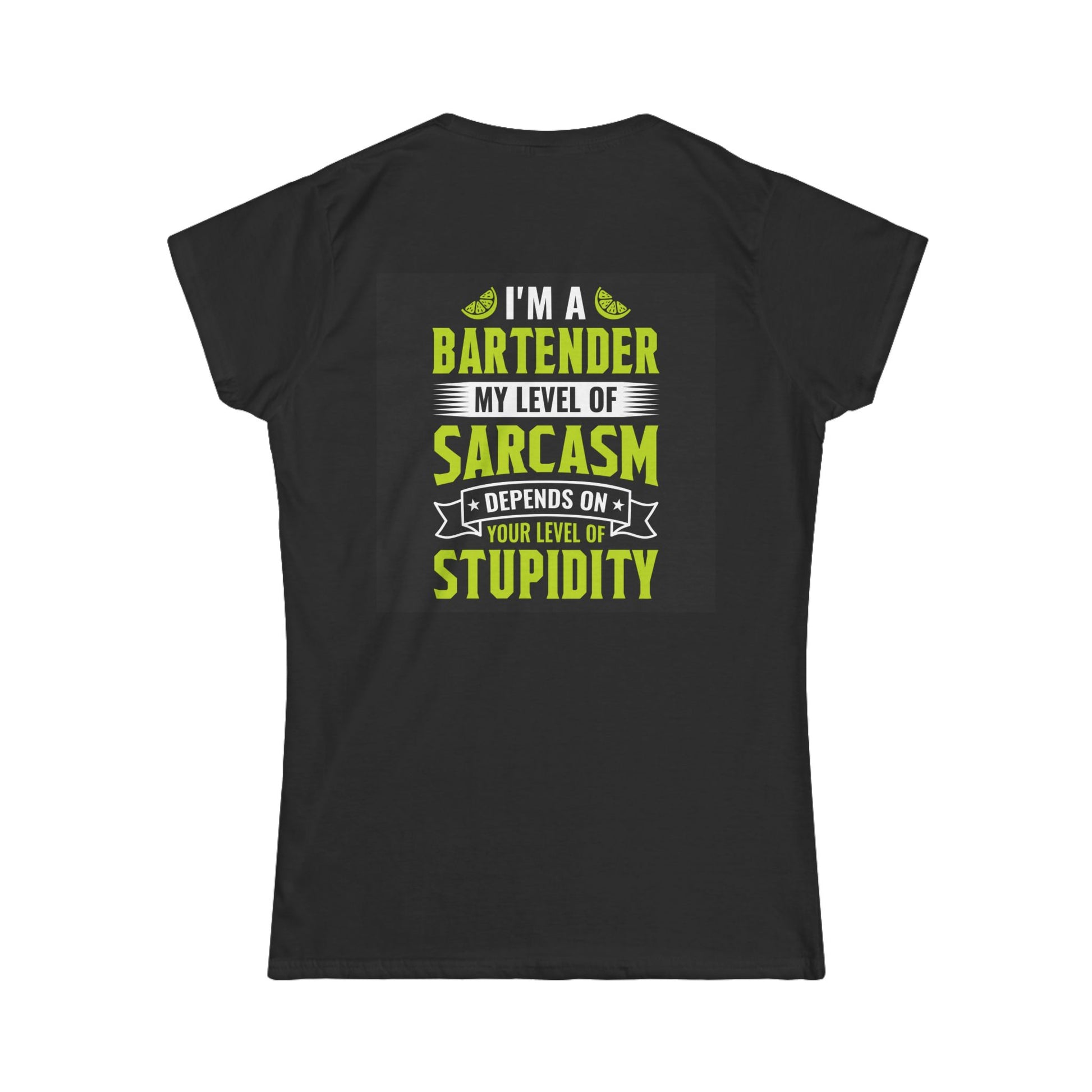 Women's Funny Bartender Softstyle Tee - aMOOsing Designs