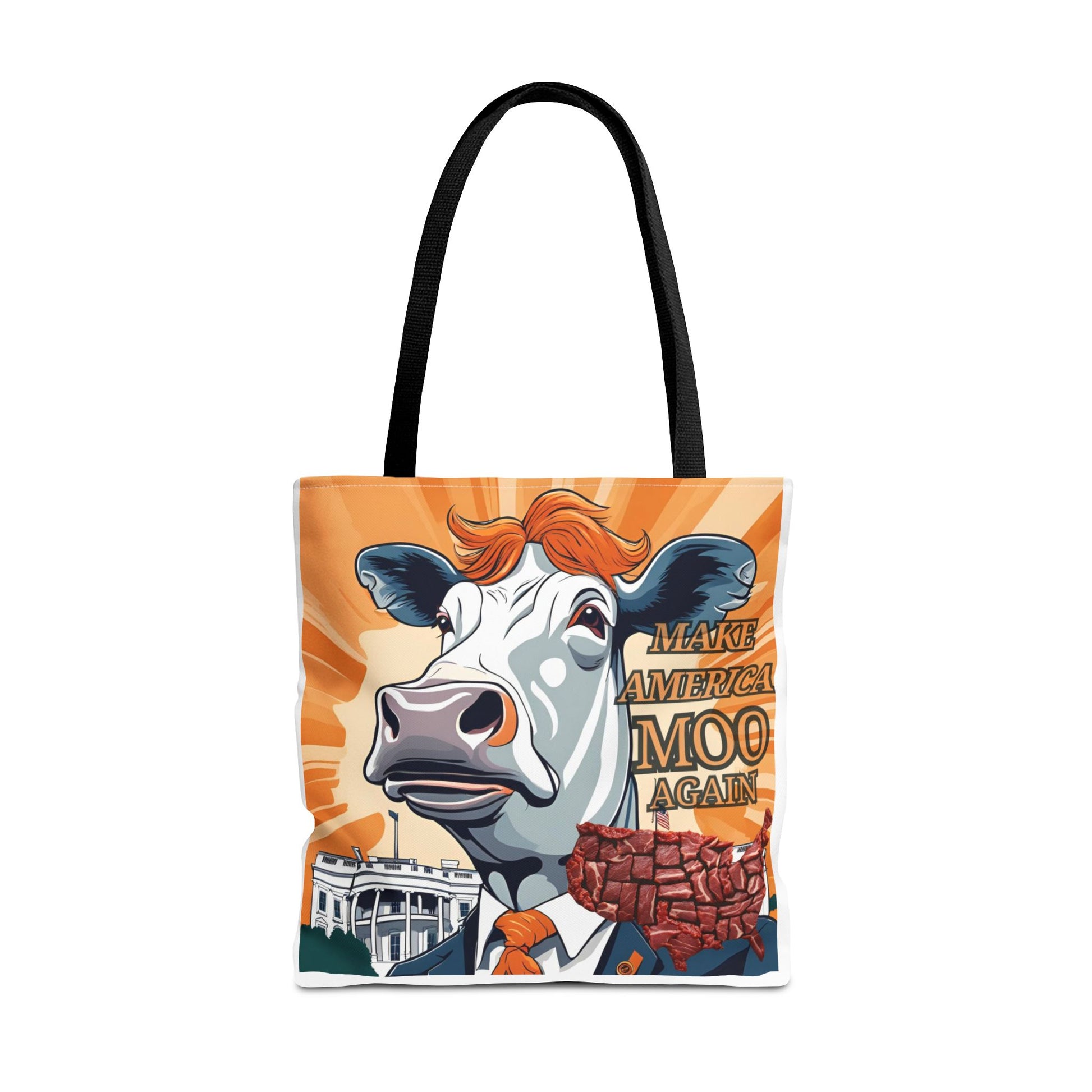 Make America Moo Again Tote Bag - Fun Cow Graphic for BBQ Lovers - aMOOsing Designs