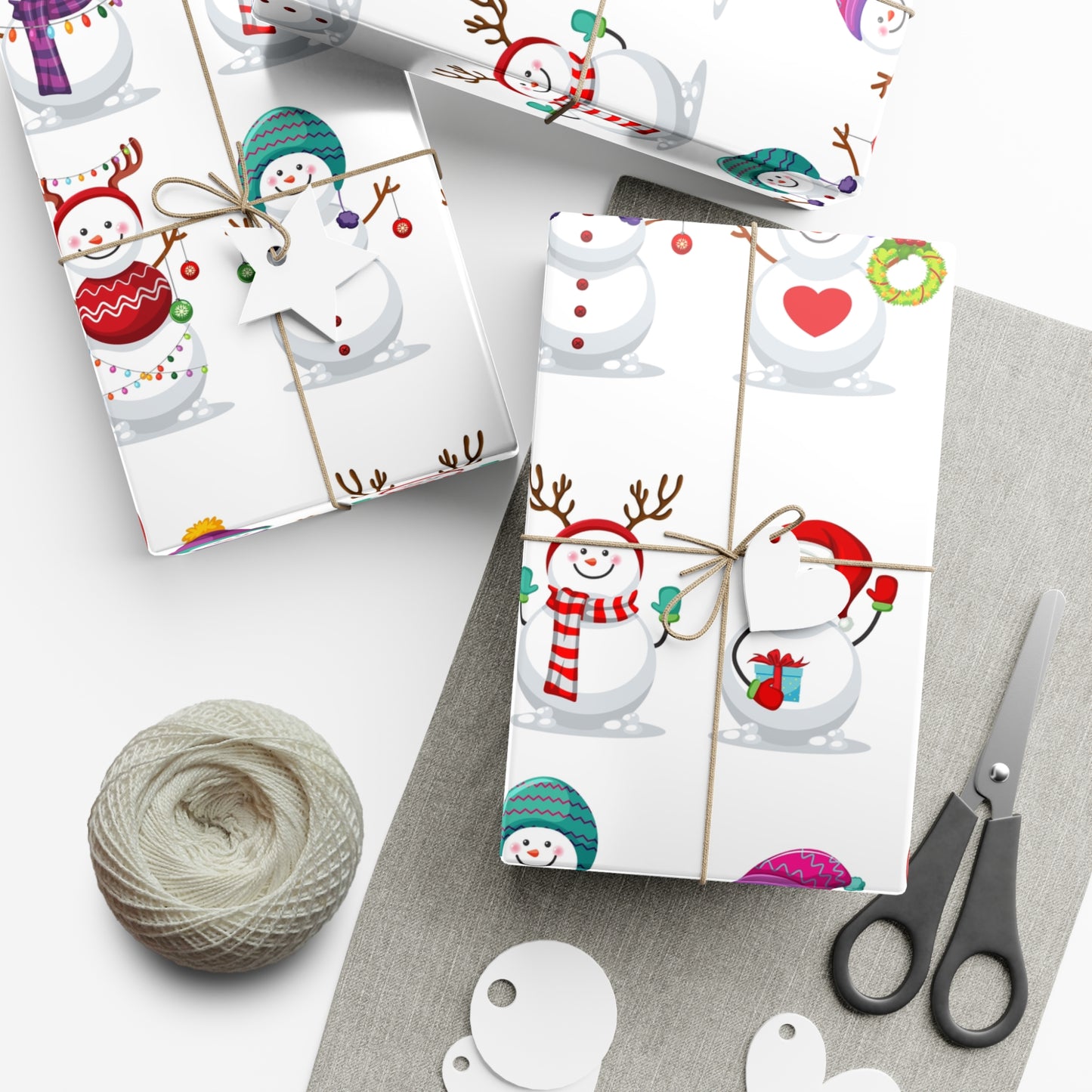 Gift Wrap Papers - Festive Snowman Holiday Cheer Wrapping Sheets - aMOOsing Designs