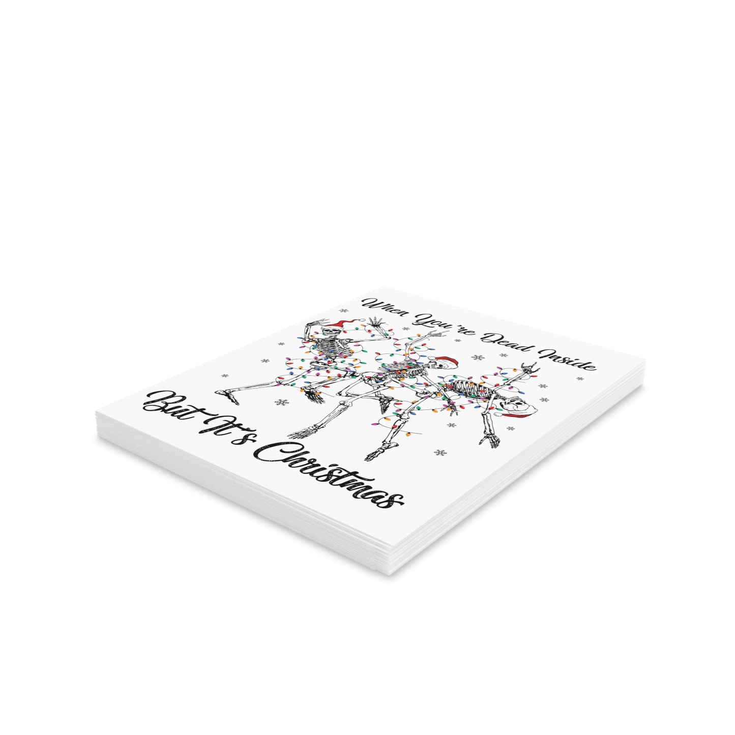 Christmas Skeleton Greeting Cards, Funny Holiday Cards, Unique Xmas Cards, Humorous Christmas Cards, Skeleton Art Cards