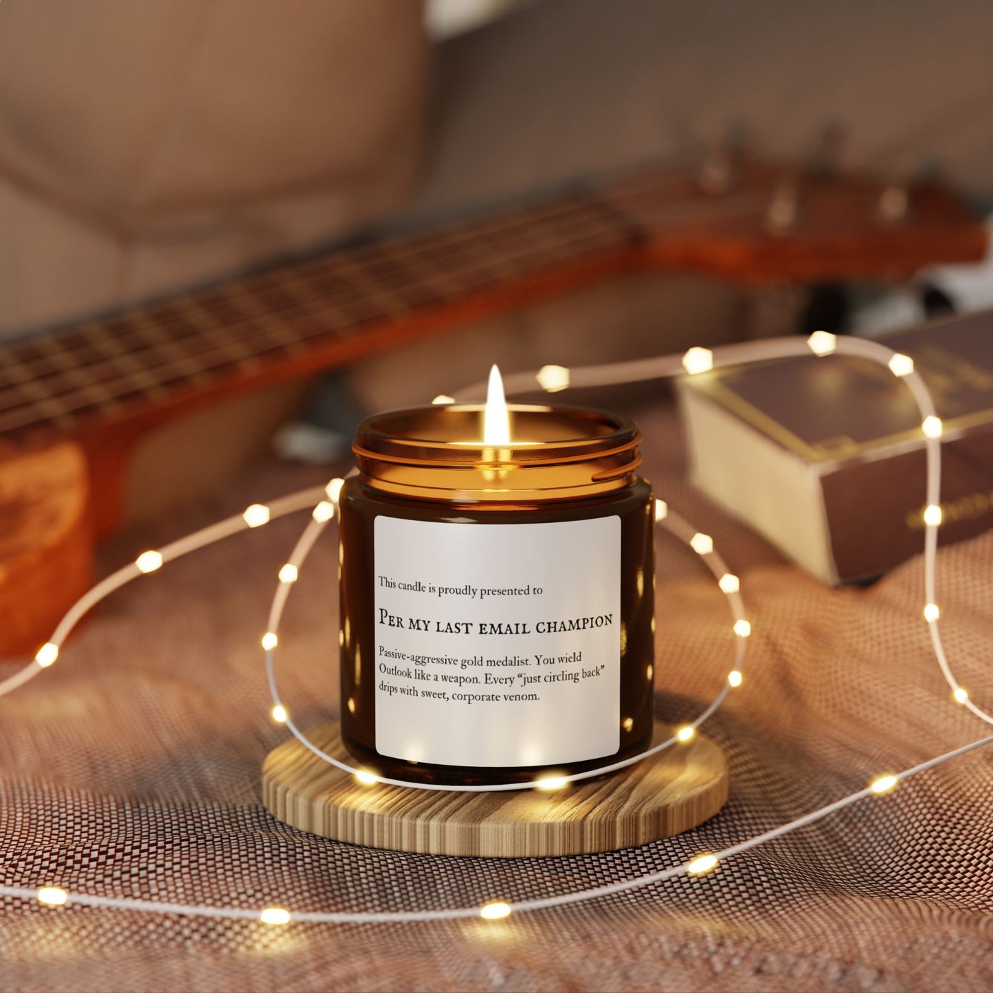 Per My Last Email Champion - Scented Candle Relaxing Home Decor, Gift for Coworker, Secret Santa Aromatherapy Candle, Self-Care Essential