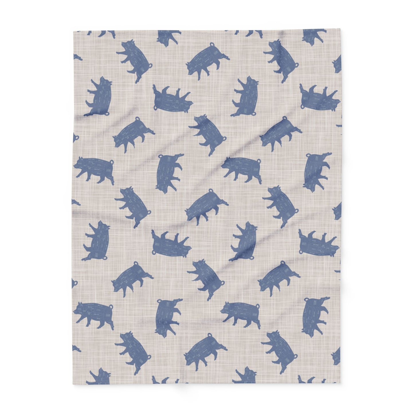 Pig Print Fleece Blanket, Arctic Throw for Animal Lovers, Cozy Winter Decor, Snuggle Piggy Afghan, Gift for Pig Enthusiasts