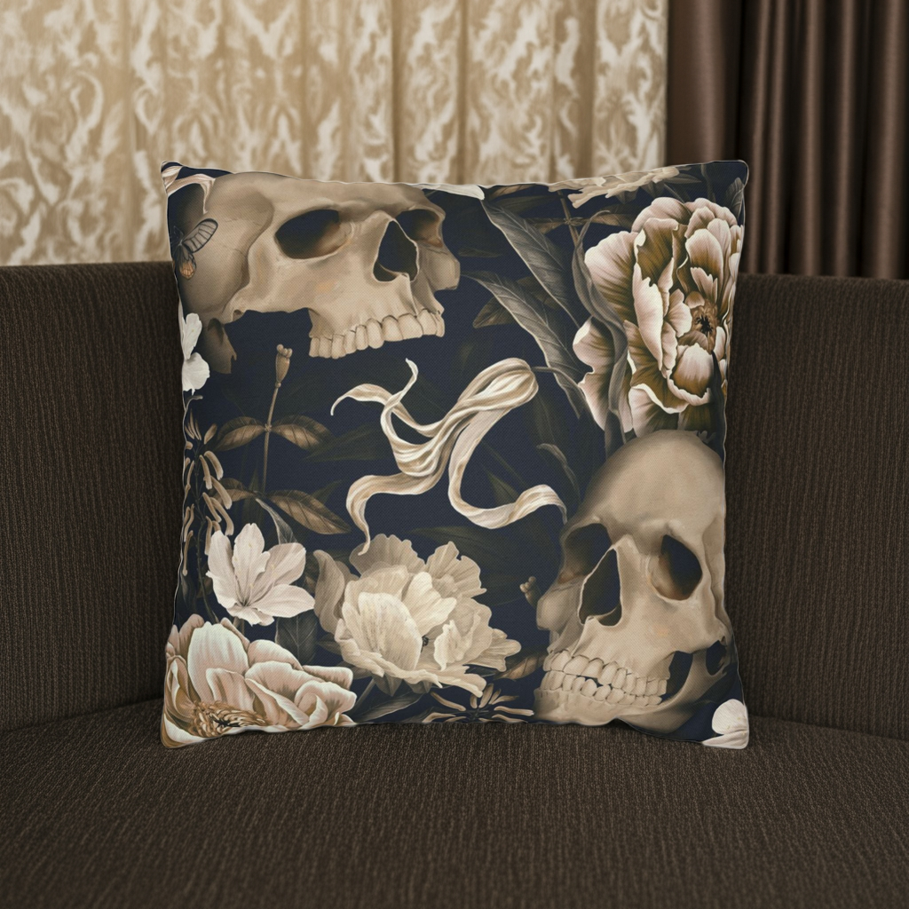 Gothic Floral Skull Pillowcase - Cozy Home Decor, Halloween Accessories, Dark Aesthetic Gifts, Gothic Style Pillow Cover, Unique [...]